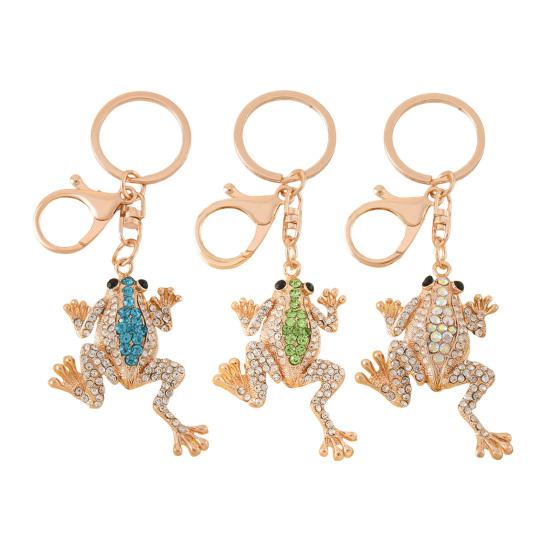Toad Key Chain Rhinestone Toad Keychain Sparkly Lucky Money Frog Toad Charm with Key Ring Bag Charm for Men Women