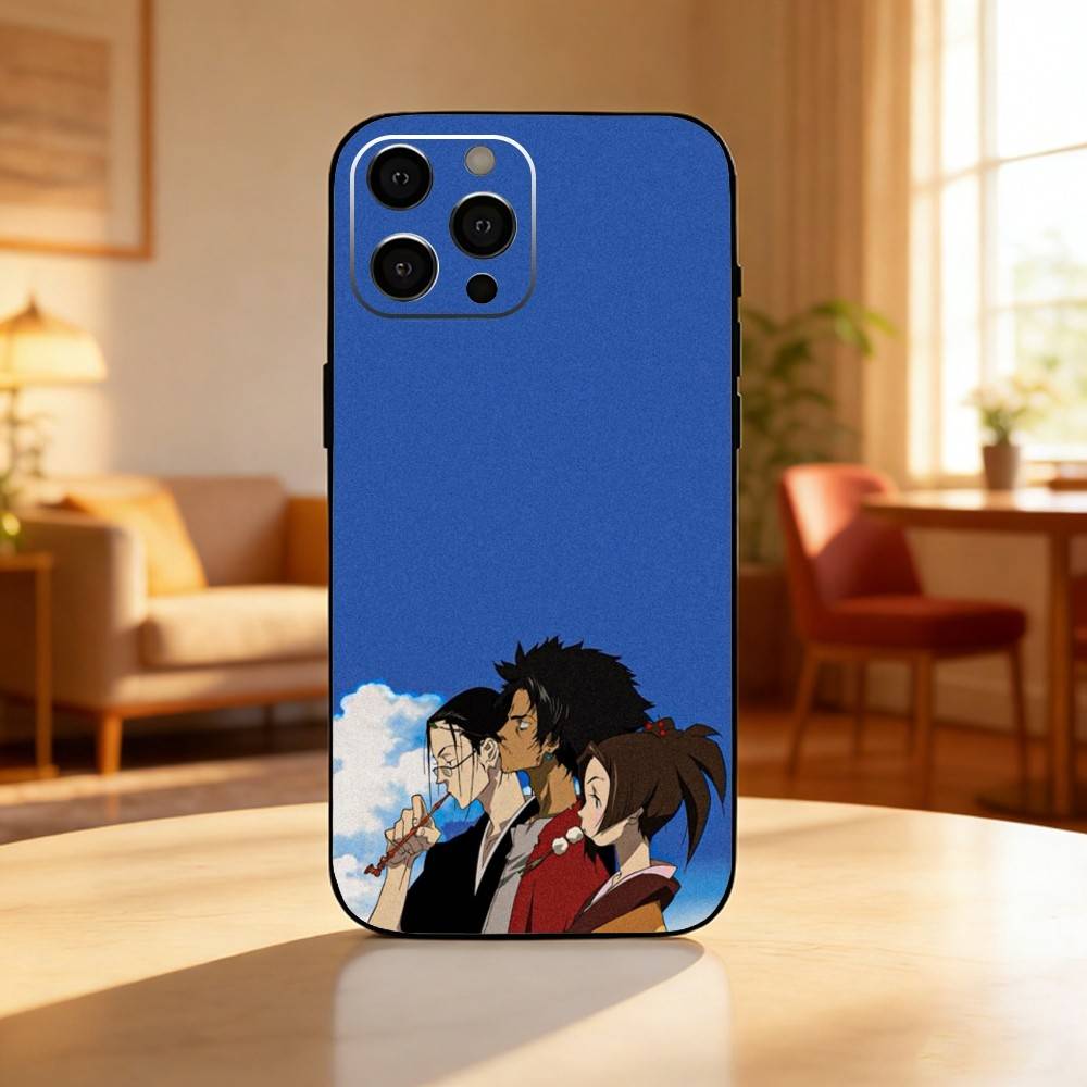 Anime S-Samurai C-Champloo Phone Case For iPhone17,16,15,14,13,12 Plus,Max Soft Silicone Black Cover
