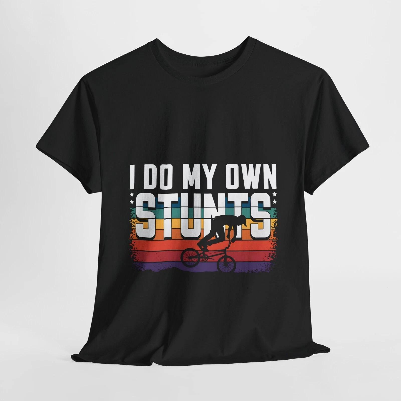 I Do My Own Stunts  Vintage Cycling Shirt, Enthusiasts Biker Cotton Tee M