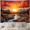 ICTEISOM Mountain Forest Tapestry Nature Tree Tapestries for Bedroom Aesthetic Sunset Landscape Wall Hanging College Dorm Men Boys Room Decor 60"X40"