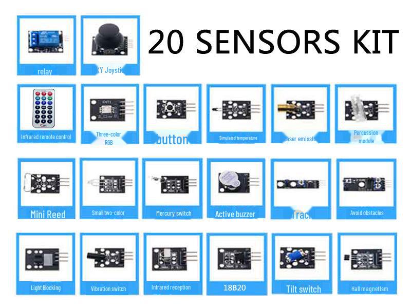 Raspberry Pi Starter Kit: 4B Zero 2W Pico W Board with 24 Sensors
