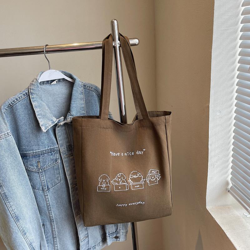 New 2025 Shoulder Bag Large Capacity Canvas Tote Bag Women's Casual Versatile Cloth Bag Class Bag