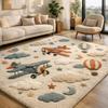 Alfombra Infantil de Dibujos Animados Caballo Verde Antideslizante Lavable Felpudo Decoración para Dormitorio Infantil Sala de Juegos