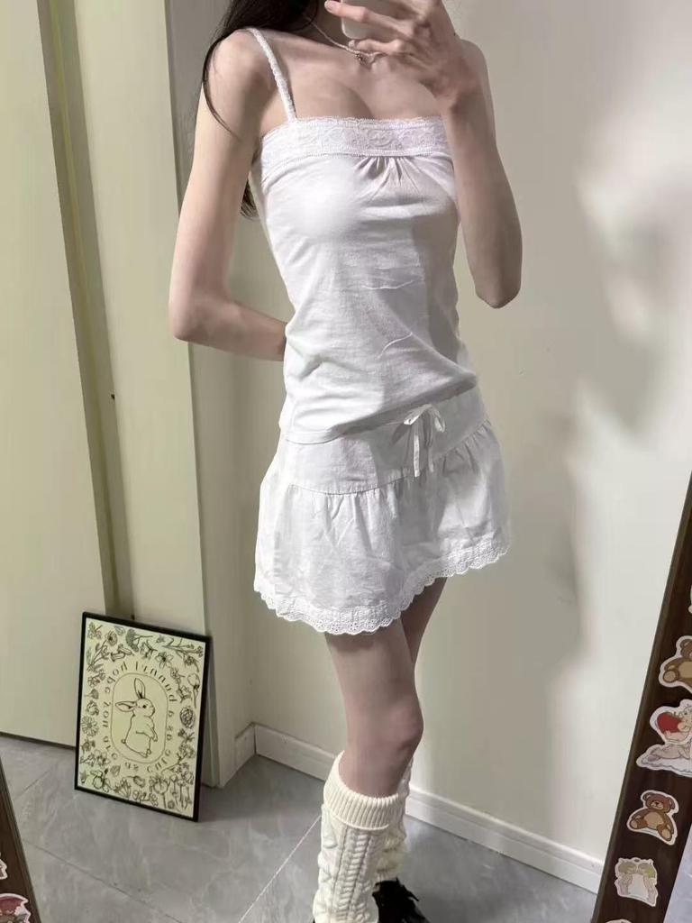 Arabella Women's Strapless White Lace Tank Top - Slimming & Sexy Layered Design