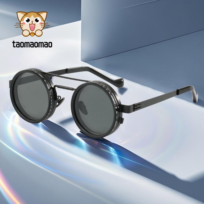 2025 Industrial Punk Style Sunglasses: New Camera ND Lens, Adjustable Multi-Level Polarizing, Prescription-Ready