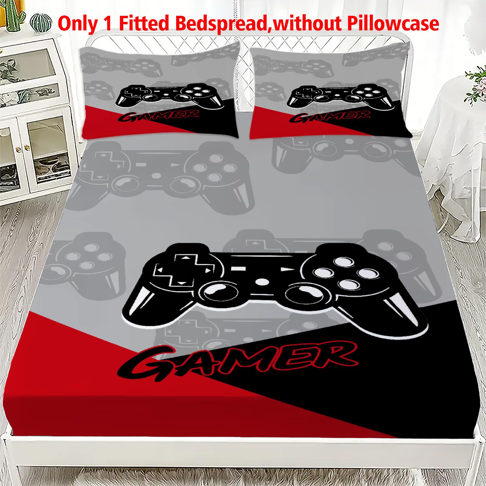 

1 Gamepad digital printed frosted Fitted Sheetbedroom printed bed coverbedding(No pillowcase) 99x190x25cm