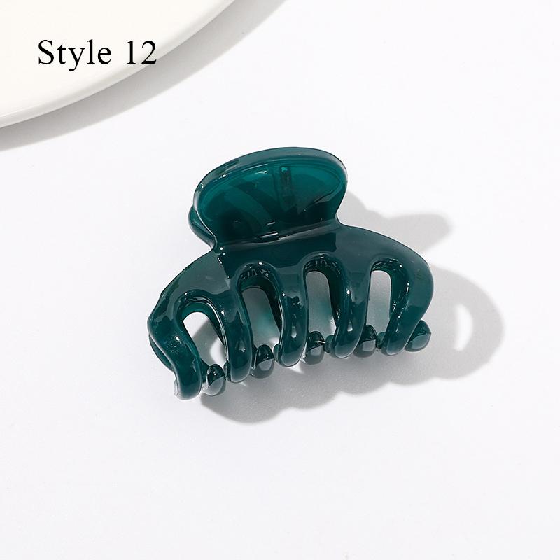 HFYJ Hollow Small Size 4cm Square Hair Claws Acrylic Jelly Color Hairpin Shark Crab Hair Clip Claw Hair Accessories for Women