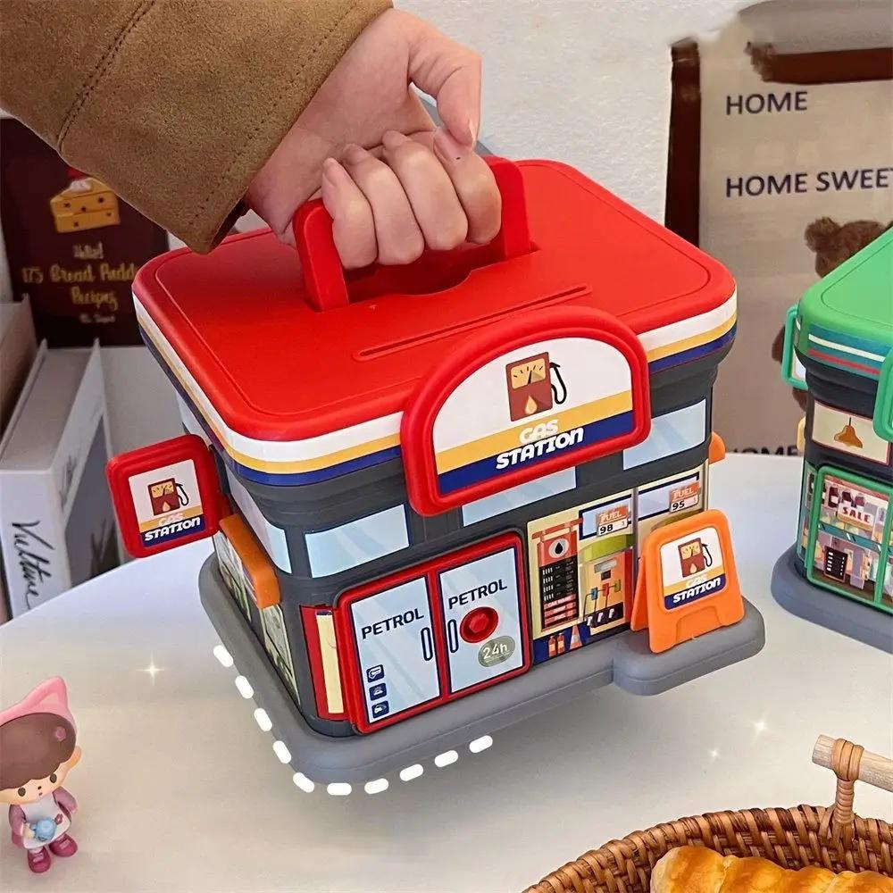 Creative Store Shaped Money Box Plastic Key Lock Cash Box Students Portable Piggy Bank Safe Savings Jar For Kids Adults Gift