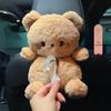 Cartoon Plush Car Tissue Box for Armrest: Cute Hanging Paper Dispenser and Interior Decoration