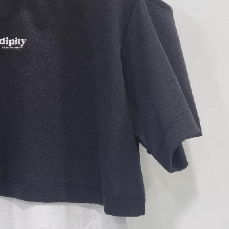 [renoma Kids] AlTenu Junior Girls  Summer T shirT elemenTary School sTudenT Shoulder spliT T shirT Kids T shirT u2425T175