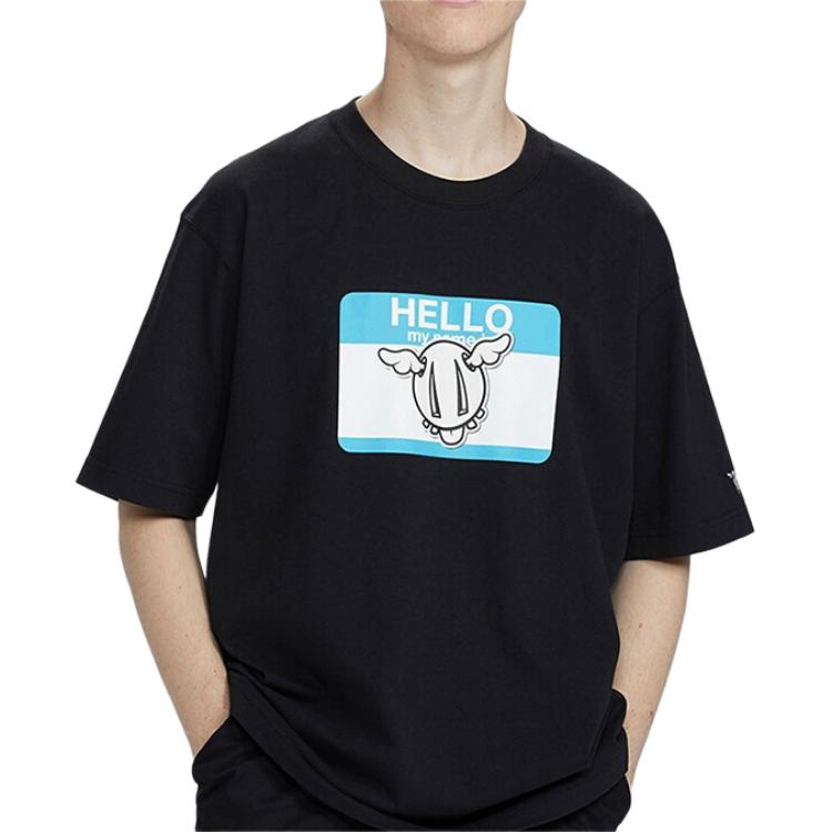 Uniqlo Cartoon Print Round Neck Short Sleeve T-Shirt Men Tops Black 427487-09