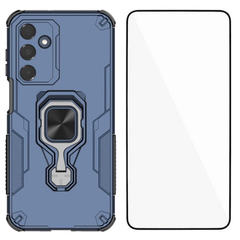 For Samsung Galaxy A16 4G/Galaxy A16 5G Phone Case WANLONFENG PC TPU Back Cover Kickstand with Tempered Glass