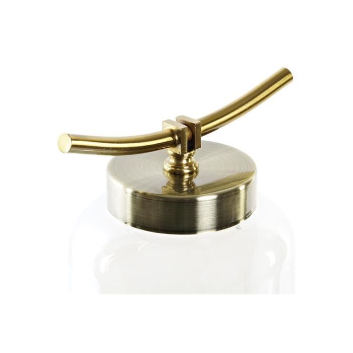 Vase Décoratif - Méditerranée - Verre Bleu Doré - 41 Cm - Support En Métal - Design Contemporain