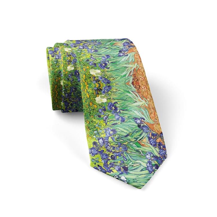 Fashionable Vintage  Oil Painting Print Tie For Men and Women Silk Fabric Comfortable Long Tie 13 Unique Patterns