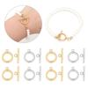 4pcs/lot Stainless Steel IQ Clasp Round Toggle Clasps Gold Silver Color Toggle Connectors for DIY Jewelry Making Necklaces Craft
