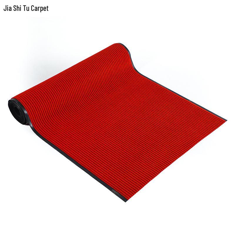 Double Stripe Doorway PVC Entrance Mat - Cuttable Hallway Dust Removal & Absorbent Foot Pad