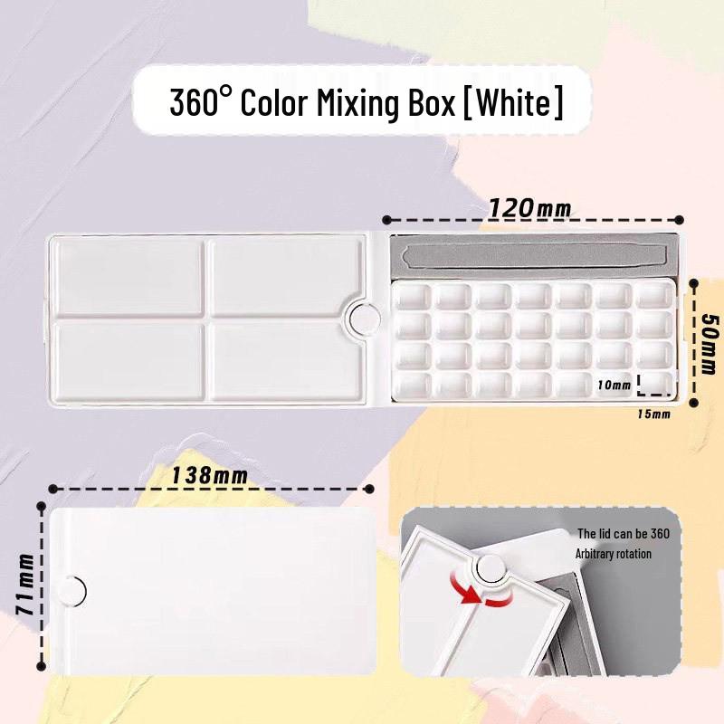 Portable Multi-Functional Watercolor Paint Box with Brush Washer Palette & Bucket
