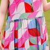 Elegant Sleeveless Dress for Women Plus Size Short Sleeve Vintage Print Long Dress Summer Casual Middle-aged Women's Clothing