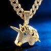 Fashion Unicorn Pendant Hip Hop Trend Animal Necklace Men'S Personality Necklace Accessories