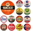 Vintage Retro Gasonline Oils Round Metal Tin Sign Rustic Decor Wall Art Posters Funny Iron Painting For Home Bar Pub Cafe Garage