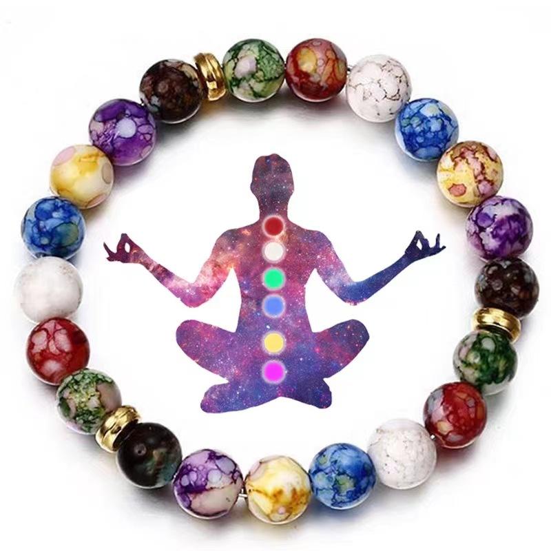 7 Chakra Reiki Healing Stone Bracelet Yoga Balance Energy Beads Unisex Women Men Protect Charm Talisman Powerful Wealth Health Luck Jewelry Elastic