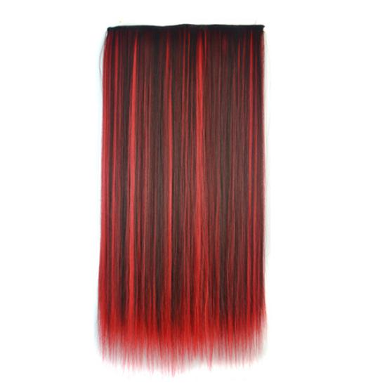 

Заколка смешанного цвета в прямых длинных волосах для наращивания косплей вечерние женские шиньон красный