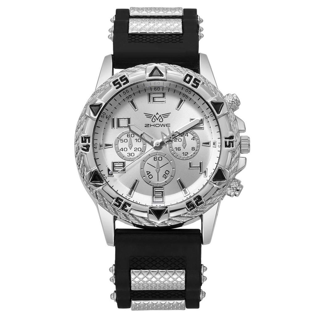 Men's Fashion Quartz Watch with Silicone Strap - Trendy Casual Wristwatch