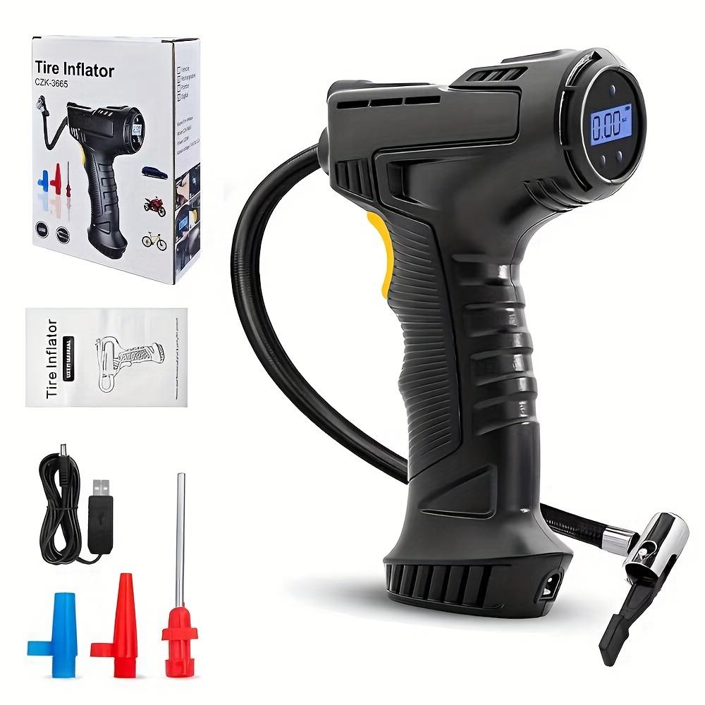 

1 шт. Портативный воздушный компрессор для накачивания шин 101-150 фунтов на квадратный дюйм, мощность 7,4 В, 80 Вт, автомобильный воздушный насос с цифровым дисплеем, емкость аккумулятора 2000 мАч*2, светодиодная подсветка чёрный