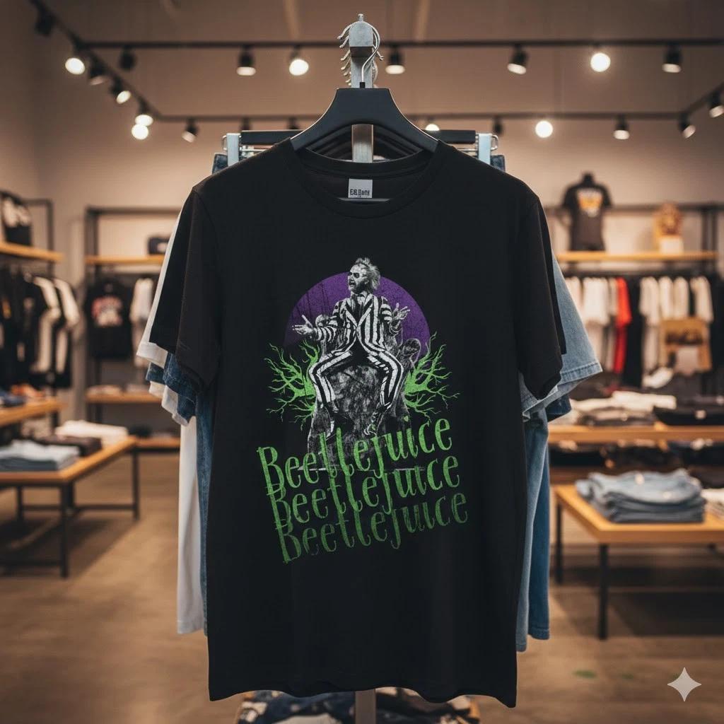 Unisex Adult Casual Movie Beetlejuice Movie T-Shirt Horror Comedy G... XXXXL