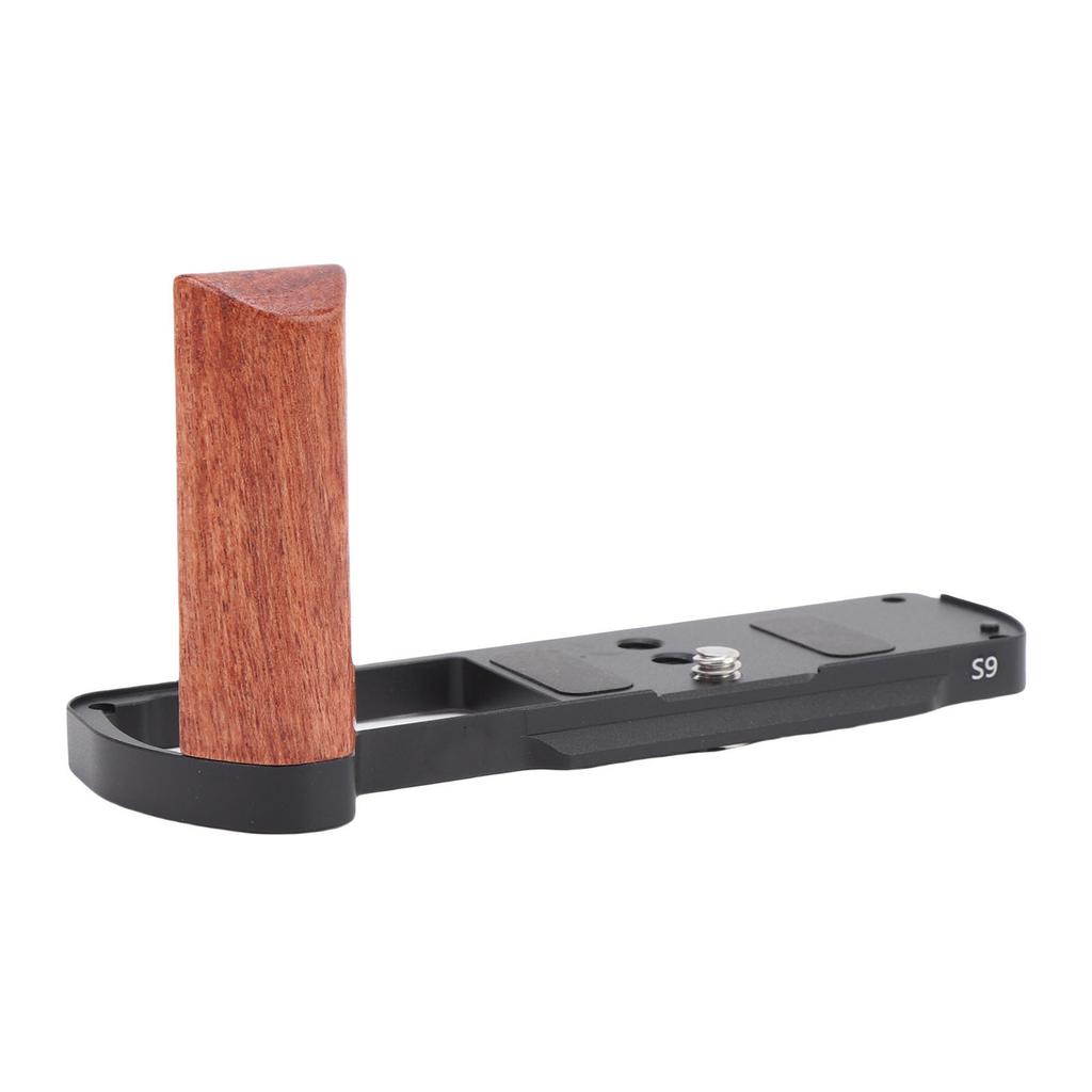 L Shape Grip Fit for S9 Camera Wood Aluminum Alloy L Shape Handgrip with QR Plate 1Celsius4 Inch Screw Hole