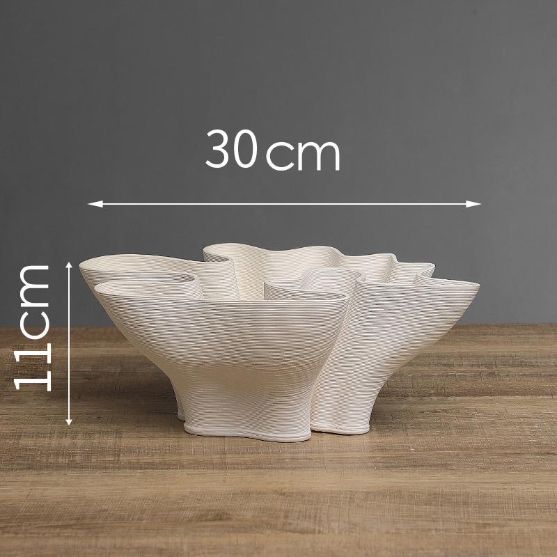 Ceramic Handicrafts Three-dimensional Pleats Petals Flower Vase Flower Arrangement Accessories Flowerpot Home Decoration