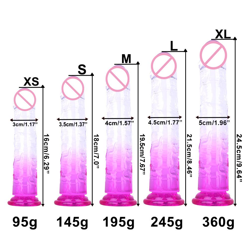 Transparent Two-Color Glass Dildo Simulation Penis Female Mixed Color Masturbation Devices Adult Sex Product