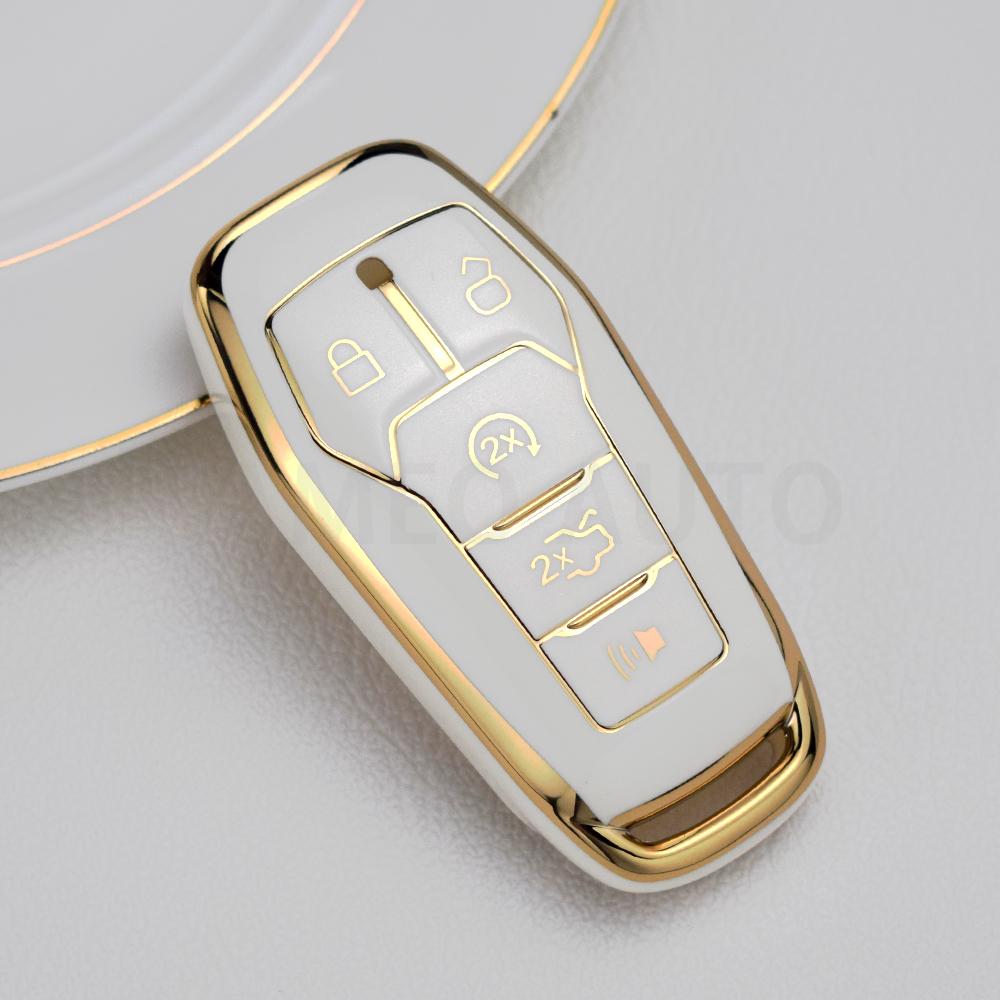 Fit For Ford Fusion F-150 Edge Explorer Mustang Lincoln Mkz Mkc Platinum F150 Lariat 5 Buttons Tpu Auto Smart Key Fob Cover Case