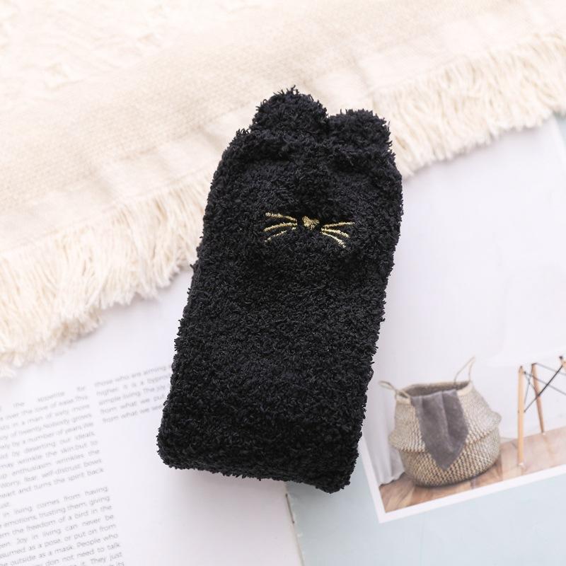 

Coral Fleece Floor Socks Three-Dimensional Cartoon Cute Socks Thickened Women S Socks Half Fleece Medium Tube Adult Socks One size fits all