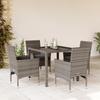 VidaXL Garden Dining Set and Cushions 5 Pcs Grey Rattan Glass, Outdoor Dining Set, Furniture of 3278556