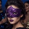 Crowned Venetian Mask Metallic Half Facepiece Costume Eyewear Masquerade Mask  Clubbing