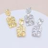S925 Silver Needle Gold-Plated Geometric Square Pleated Earrings with French High-End Fashion for Women