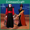 Robe Cosplay Jafar Luxuosa Capa Chapéu Roupa de Mágico Para Eventos de Halloween