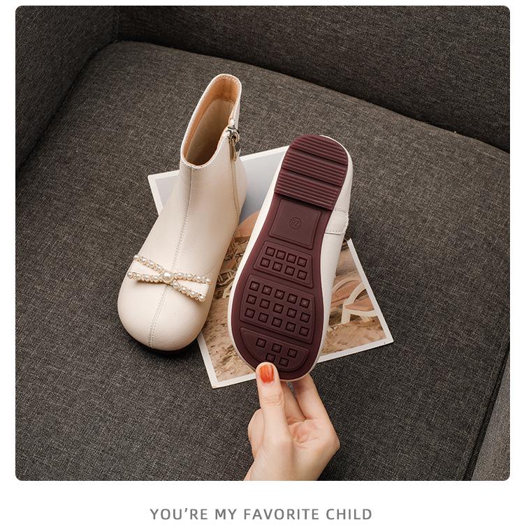 Genuine Leather Girls' Martin Boots - Autumn/Winter 2025 British Style Princess Short Boots.