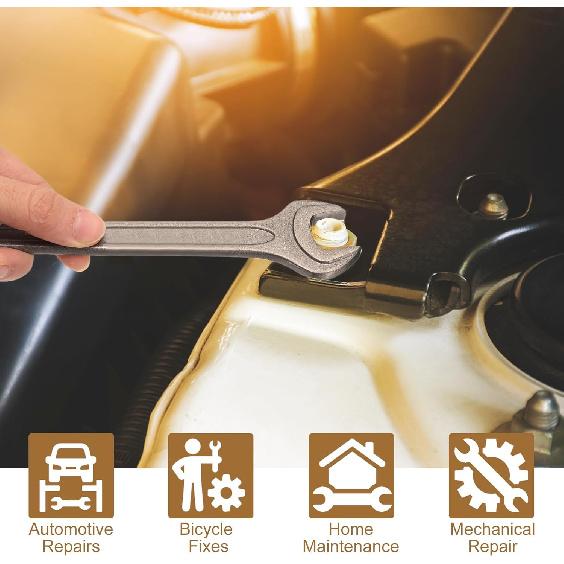 HARFINGTON Single Open Ended Spanner Wrench, 46mm, Thicken CR-V Steel Open End Wrench Tool for for Automotive Repair and Furniture Assembly, Grey
