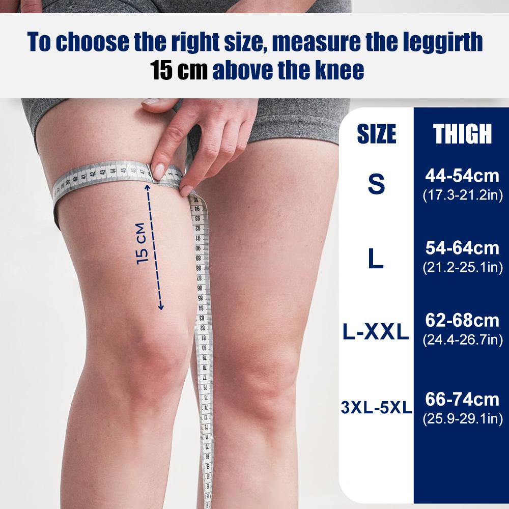 1 Pair Compression Thigh Sleeve - Support Brace For Hamstring, Runner'S Pain, Quad Strains - Men And Women'S Leg Relief