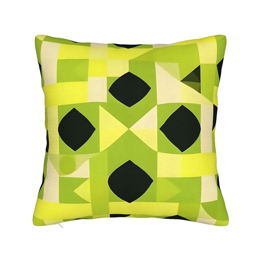 Lime Green Abstract Pattern Pillow Cover Print Cushion Cover Cute Funny Pillow Case For Living Room Chair