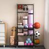 Yoga Mat Storage Rack Carbon Steel Home Gym Storage Rack Organizer with 360 Degree Wheels Black