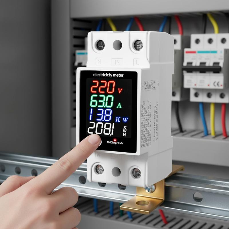 Din Rail Mounted Electricity Meter ZS6035VAKW Digital Power Monitor AC30400V for Home Office Accurate Usage Tracking