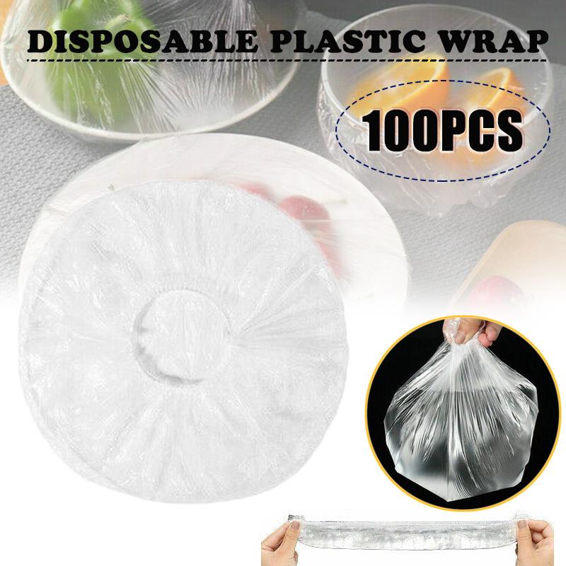 

PDTO 100 шт. одноразовые миски с крышкой для еды, для хранения свежих продуктов, вакуумные герметичные пакеты, пылезащитные