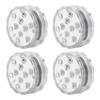4Pcs IP68 Underwater Lamp RGB 16 Colors Changing Pool Light Decoration with IR 24?Key Remote Control