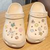 Set Fashion Gemstone Crystal Colorful Powder Shoe Charms Pearl Flower Shoe Decorations DIY Detachable Shoes Accessories 1 Set