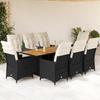 VidaXL 9pcs Garden Dining Set Black Cushions Wicker 3276689