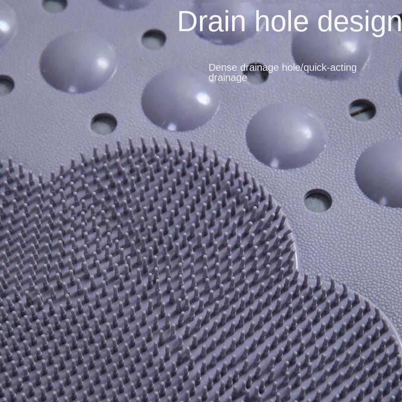 Anti-skid TPE Bath Mats Rectangle Soft Shower Bathroom Massage Mat Suction Cup Non-slip Bathtub Carpet Wash Foot  Bath Mat