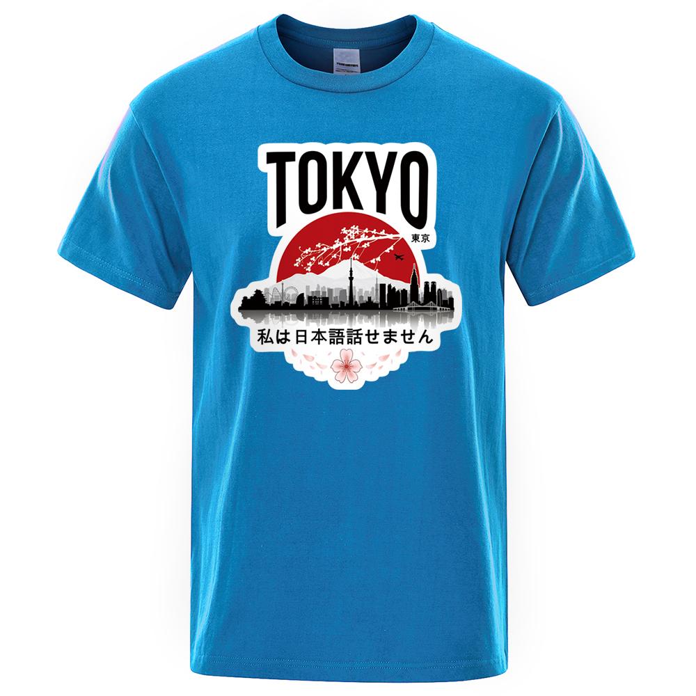 Tokyo Print T-shirts I Don't Speak Japanese Design Man's T-shirt Men Clothes 2023 Summer T Shirt Men's Brand Black Tops Tees